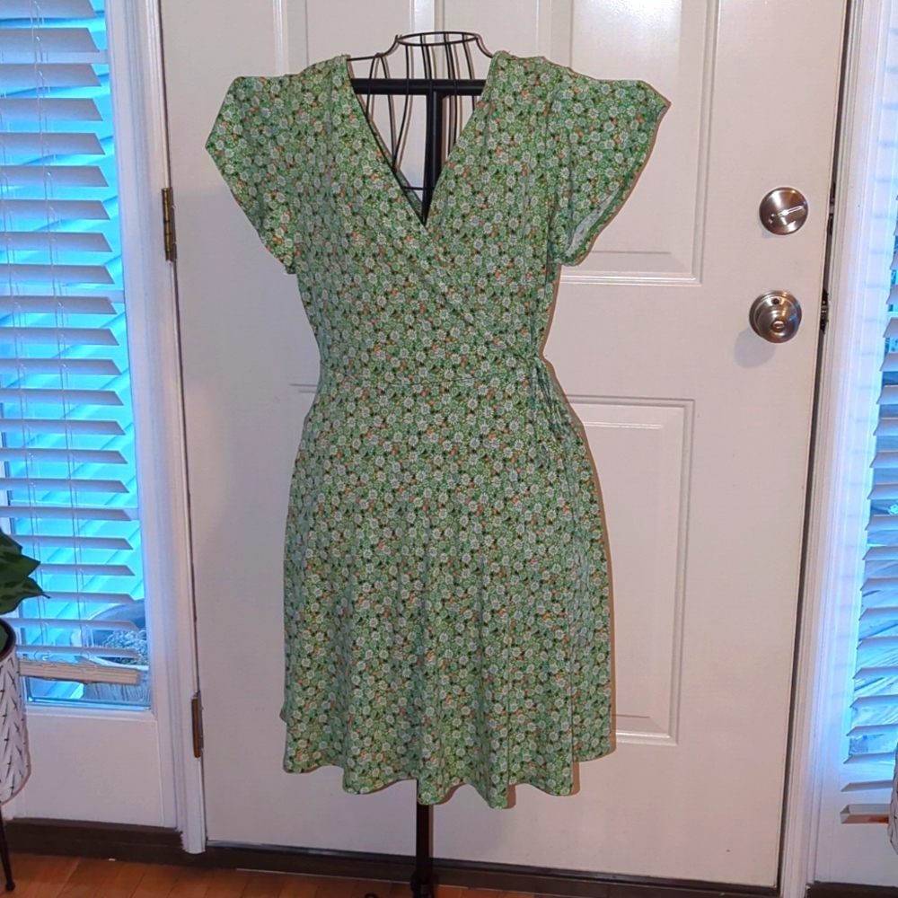 Kaela Faux Wrap Knit Dress